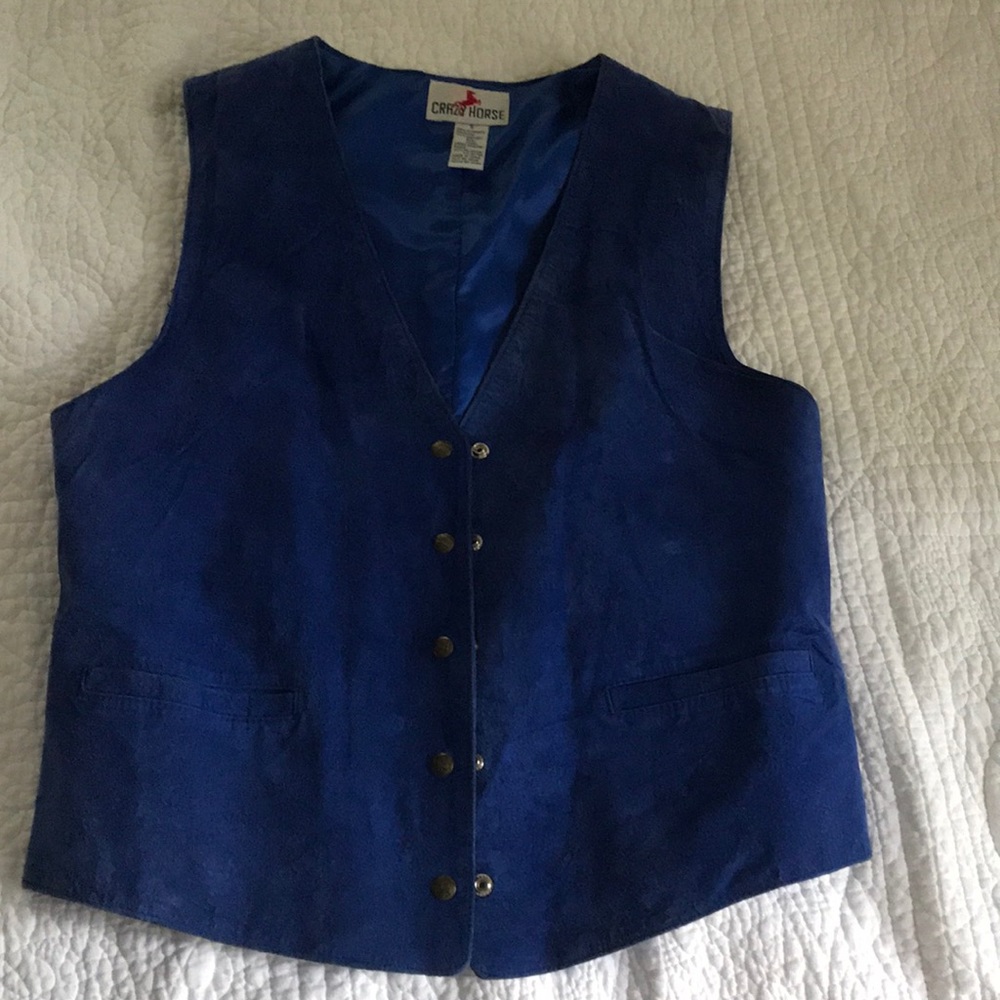 Blue suede vest - Picture 1 of 4